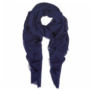 Rene Grande 17 Deep Navy wool and silk scarf