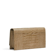 Mary beige croc-effect clutch