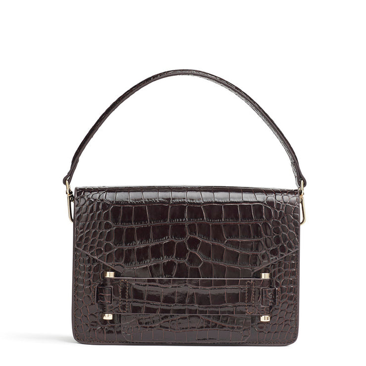 Jolie Grande brown croc-effect shoulder bag - The Anniversary Edition