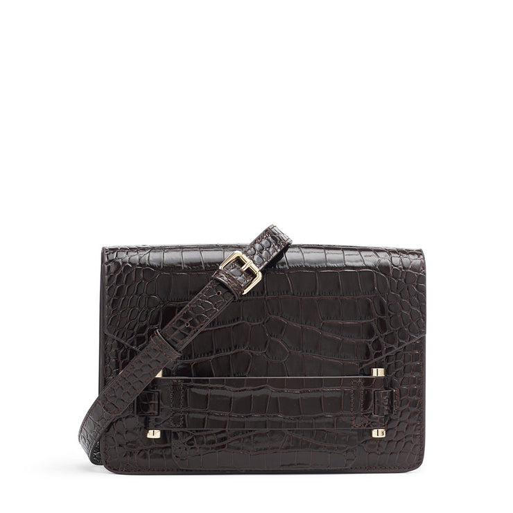 Jolie Grande brown croc-effect shoulder bag - The Anniversary Edition
