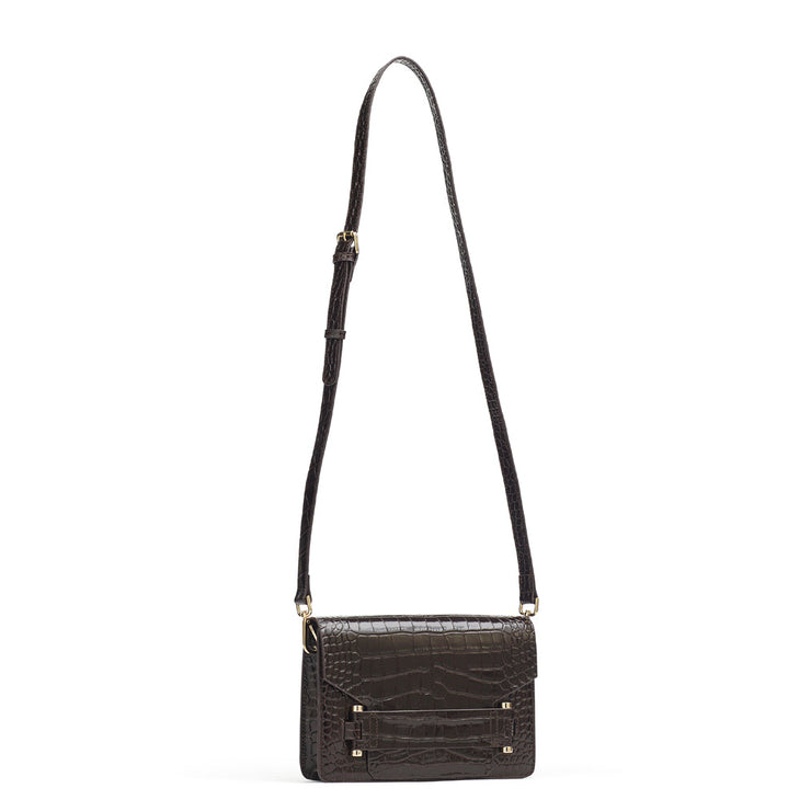 Jolie Grande brown croc-effect shoulder bag - The Anniversary Edition