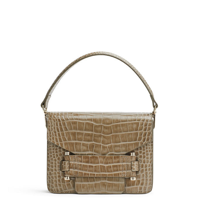 Jolie beige croc-effect shoulder bag - Anniversary Edition