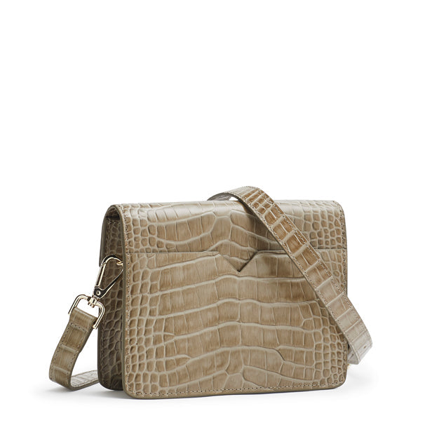 Jolie beige croc-effect shoulder bag - Anniversary Edition