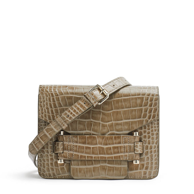Jolie beige croc-effect shoulder bag - Anniversary Edition
