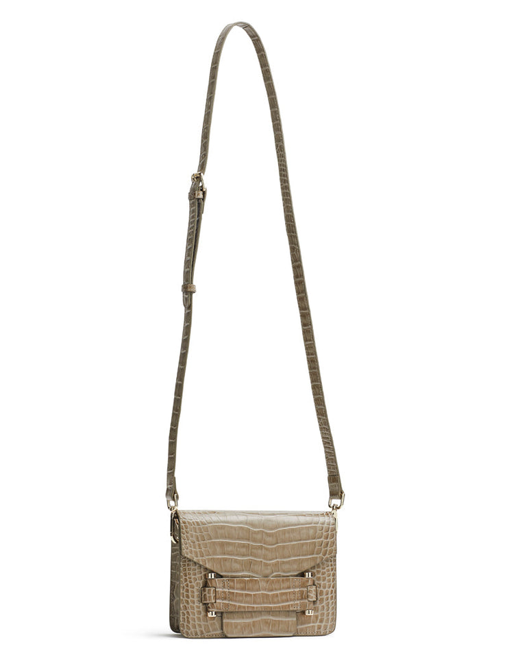 Jolie beige croc-effect shoulder bag - Anniversary Edition