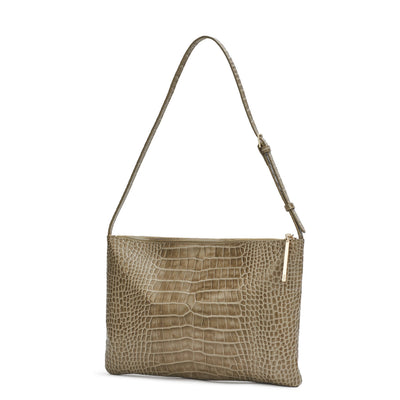 Celeste beige croc-effect shoulder bag