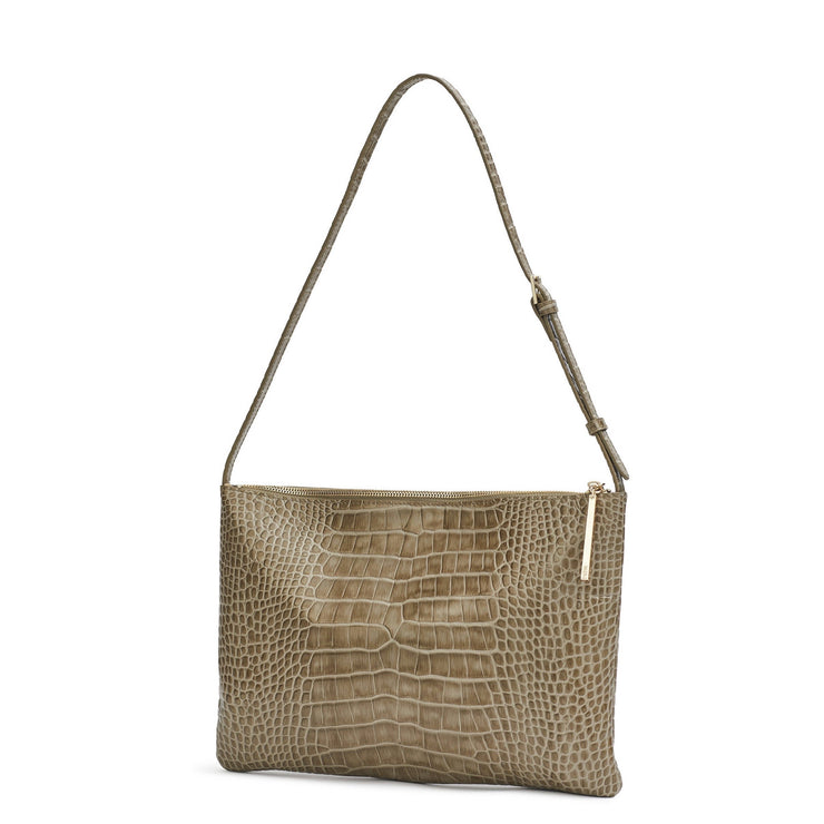 Celeste beige croc-effect shoulder bag