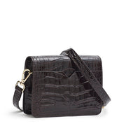 Jolie brown croc-effect shoulder bag - Anniversary Edition