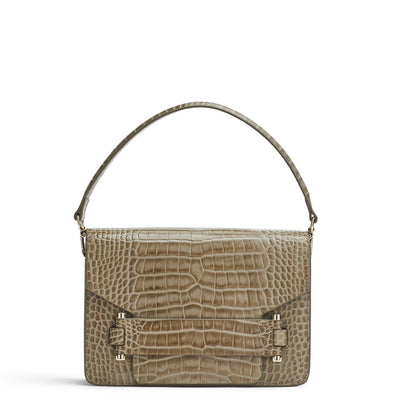 Jolie Grande beige croc-effect shoulder bag - The Anniversary Edition
