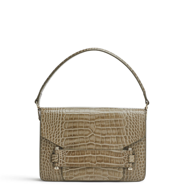 Jolie Grande beige croc-effect shoulder bag - The Anniversary Edition
