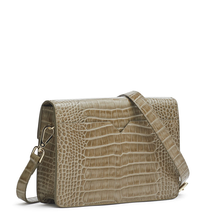 Jolie Grande beige croc-effect shoulder bag - The Anniversary Edition