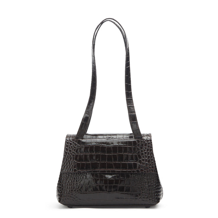 Alex Midi brown croc-effect shoulder bag