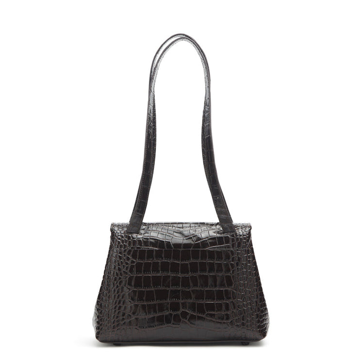 Alex Midi brown croc-effect shoulder bag
