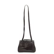 Alex Midi brown croc-effect shoulder bag