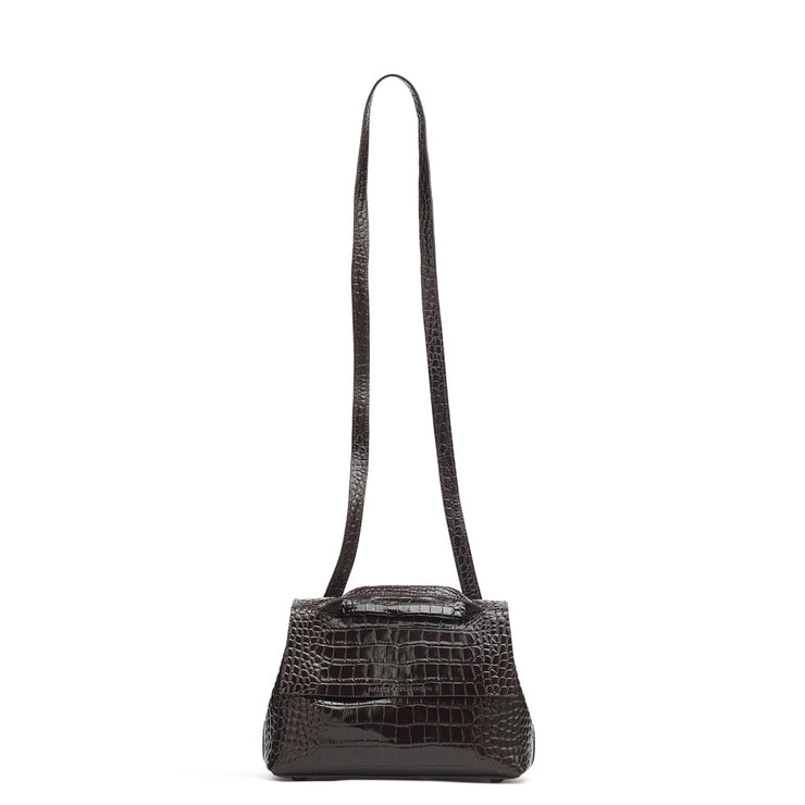Alex Midi brown croc-effect shoulder bag