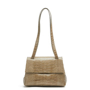 Alex Midi beige croc-effect shoulder bag