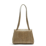 Alex Midi beige croc-effect shoulder bag
