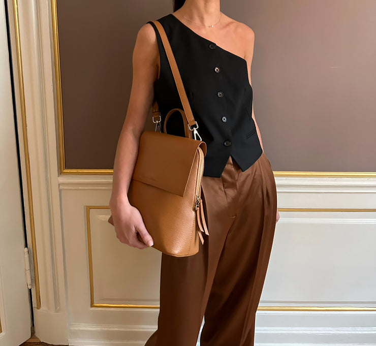 Frances Midi Convertible Backpack Cognac