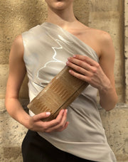 Diana ostrich clutch