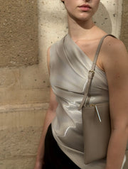 Celeste brown croc-effect shoulder bag