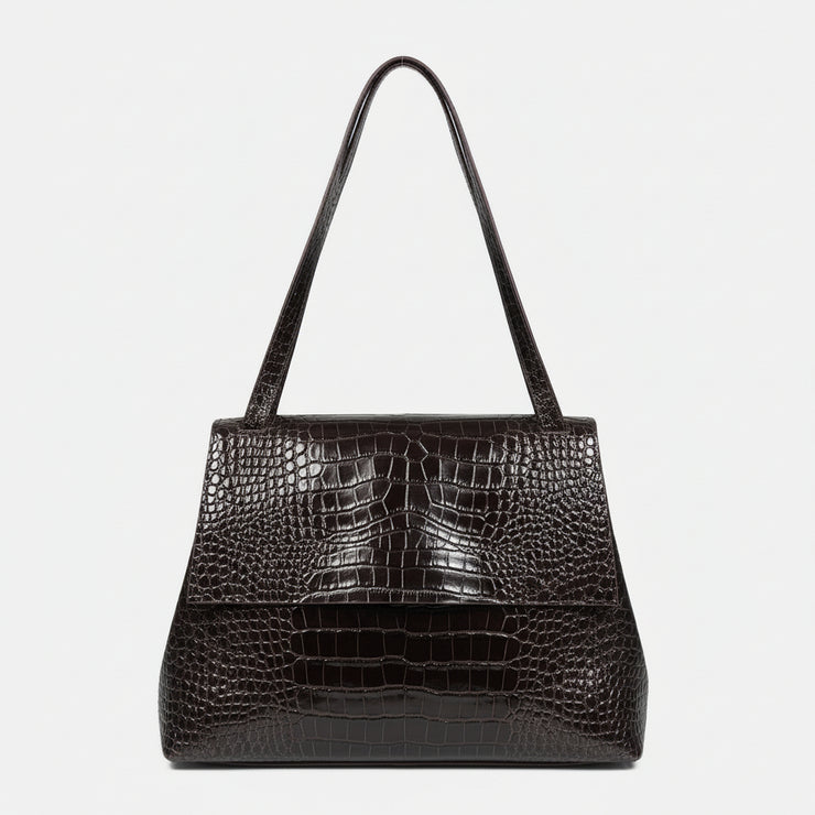 Alex Grande brown croc-effect shoulder bag