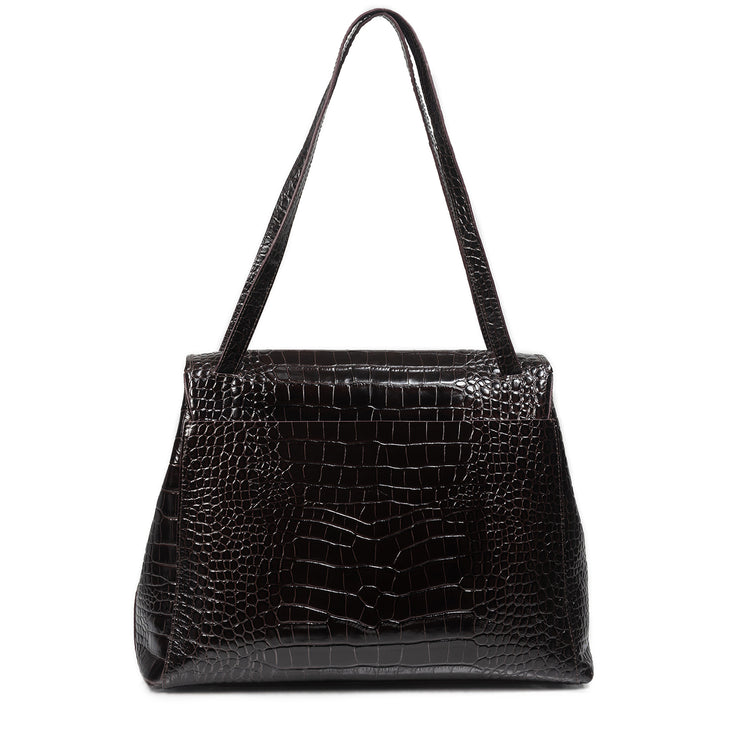 Alex Grande brown croc-effect shoulder bag