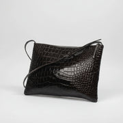 Celeste brown croc-effect shoulder bag