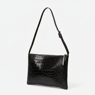 Celeste brown croc-effect shoulder bag