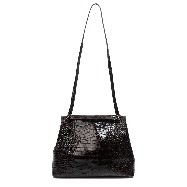 Alex Grande brown croc-effect shoulder bag