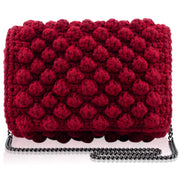 Bubble bag red HANDKNITTED