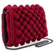 Bubble bag red HANDKNITTED