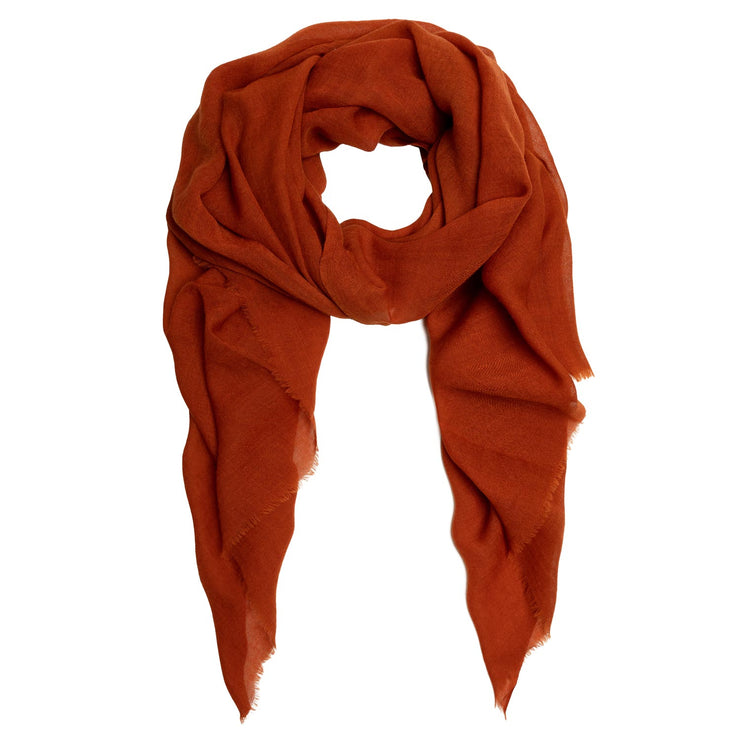 Rene 32 Burnt Orange wool and silk scarf