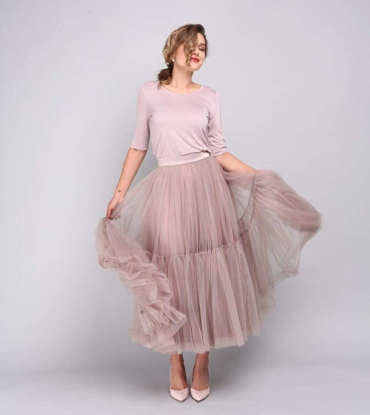 Magia tulle midi skirt