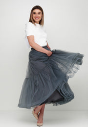 Magia tulle midi skirt