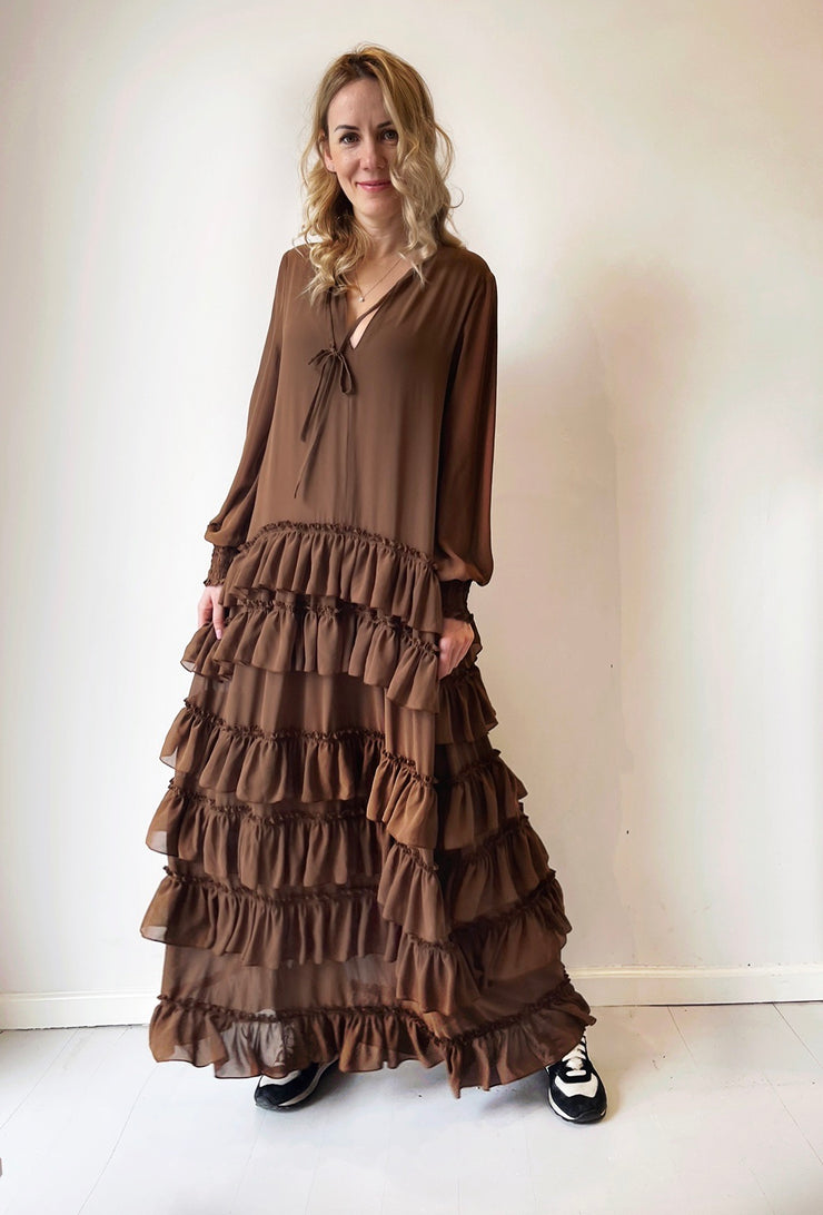 Freya maxi dress Dusty Brown