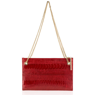 Leseli ostrich clutch with chain
