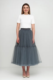 Magia tulle midi skirt