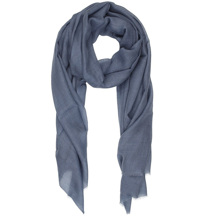 Rene 12 Dusty Blue wool and silk scarf