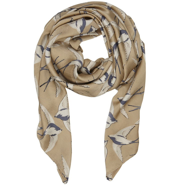 Swallows silk scarf