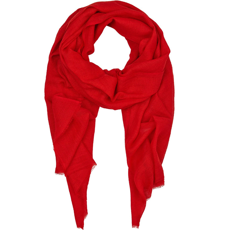 Rene 56 Coral Red silk blend scarf