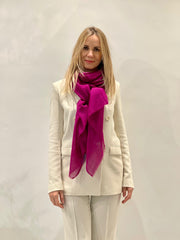 Rene Grande 48 Magenta silk blend scarf