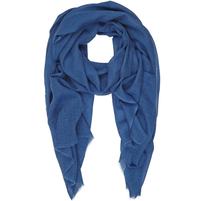 Rene 13 Copenhagen Blue silk and wool scarf
