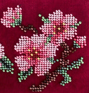 Bloom bead embroidered velvet minibag