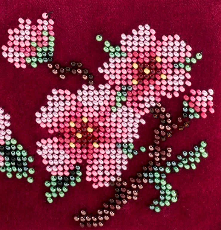 Bloom bead embroidered velvet minibag