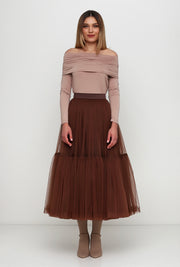 Magia tulle midi skirt