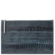 Leseli dark green ostrich clutch