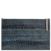 Leseli dark green ostrich clutch