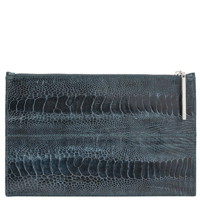 Leseli dark green ostrich clutch