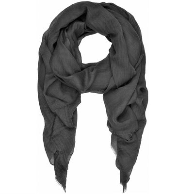 Rene 09 Mid Grey Melange fine wool scarf